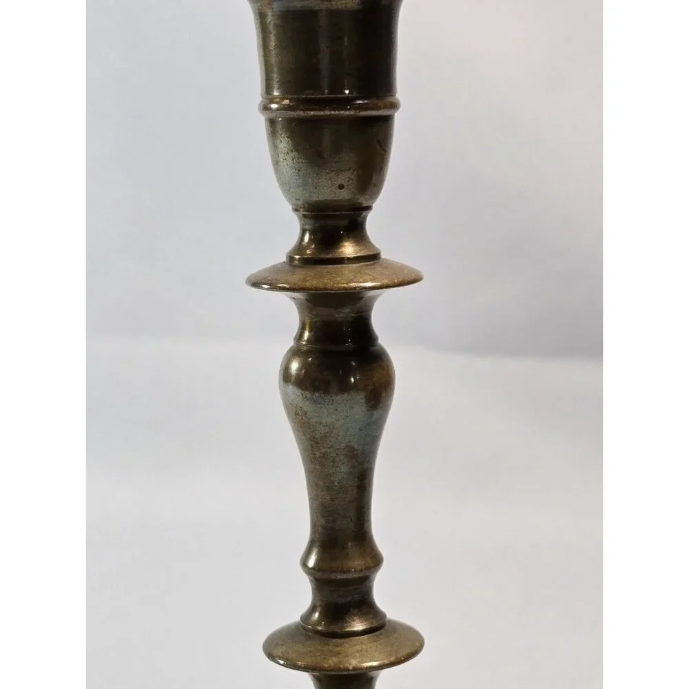 Vtg Solid Brass Candlestick Holder 7